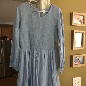 Old Navy Light Blue Smocked Top Dress